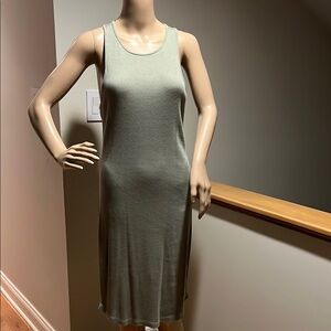 Sleek Olive Green Sleeveless Dress